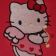 Hello Kitty cupid embroidered design