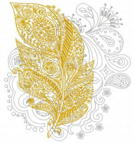 Feather 3 machine embroidery design