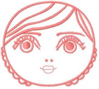Girl face free embroidery design