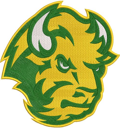 North Dakota State Bison secondary logo embroidery design