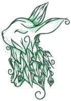 Foliar bunny embroidery design