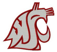 Washington State Cougars alternative logo embroidery design