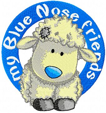 Cottonsocks blue nose friend machine embroidery design