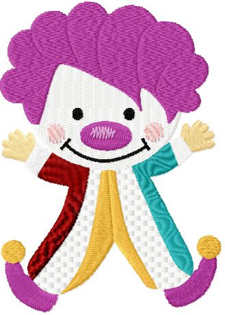 clown free machine embroidery design