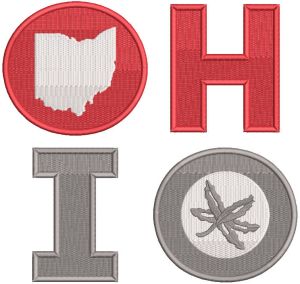 Ohio State four letters logo embroidery design