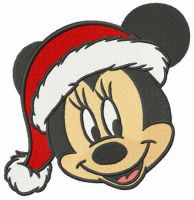 Adorable Minnie celebrates Christmas embroidery design