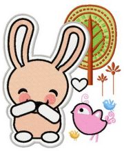 Bunny laughs 2 embroidery design