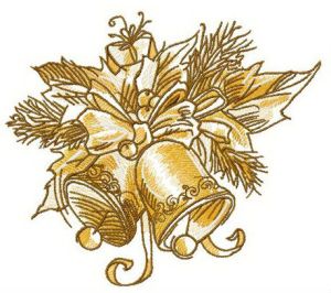 Xmas bells embroidery design