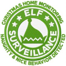 Elf surveillance embroidery design