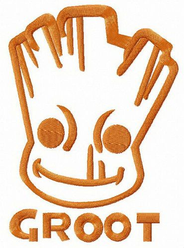 Smiling Groot machine embroidery design