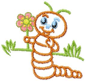 Caterpillar embroidery design