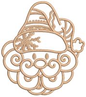 Santa in a knitted hat in one color embroidery design