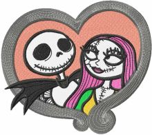 Jack and Sally love embroidery design