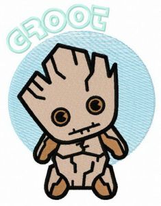 Young Groot embroidery design