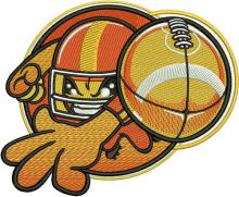 American football player 2 embroidery design