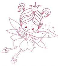 Fairy princess sketch embroidery design