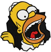 Homer Simpson Breaks Out embroidery design