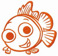 Smiling Nemo embroidery design