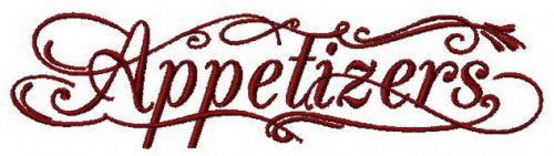Appetizers machine embroidery design