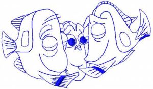 Dory with parents 2 embroidery design