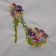 Floral high heel shoe design on embroidered