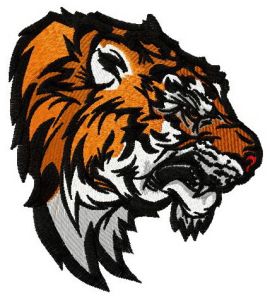 Wild tiger embroidery design