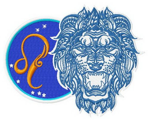 Zodiac sign Leo 3 machine embroidery design