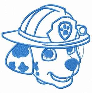 Paw Patrol Marshall muzzle embroidery design