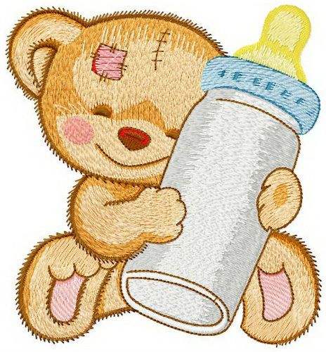 Favorite baby bottle machine embroidery design