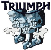 Triumph trio logo embroidery design