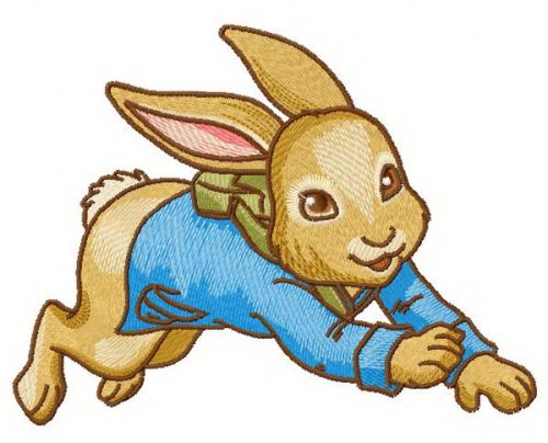 Bunny in a hurry 2 machine embroidery design