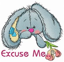 Excuse me 3 embroidery design