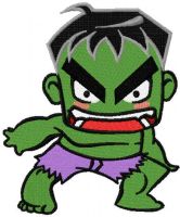 Incredible Hulk chibi 2 embroidery design