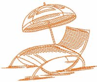 Summer beach deck chair embroidery design
