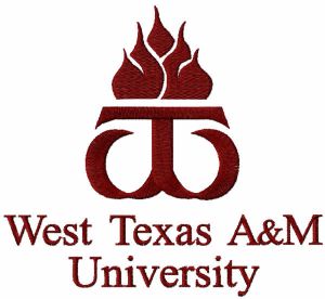 West Texas University logo embroidery design