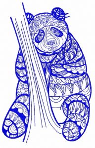 Mosaic panda 3 embroidery design