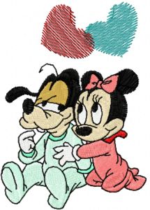 Goofy and Minnie we love.. embroidery design