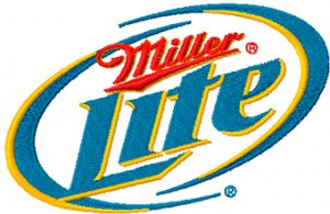 Miller lite beer logo embroidery design