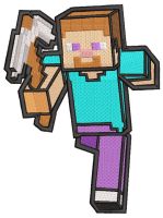 Steve Minecraft embroidery design
