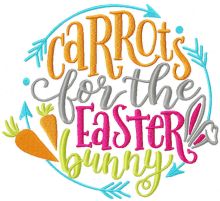 Carrots for Easter bunny decor embroidery design