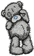 Teddy Bear bye bye embroidery design