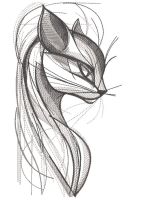 Cat in shades of gray embroidery design