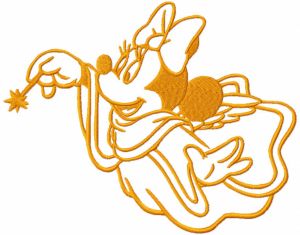Minnie Mouse Christmas Angel with magic wand embroidery design