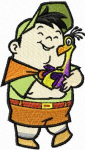 Russell and bird  embroidery design