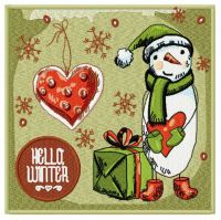 Hello winter embroidery design