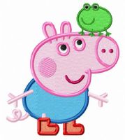 Brother George and frog embroidery design