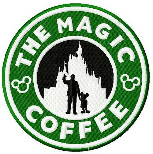 The magic coffee machine embroidery design