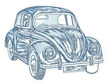 Volkswagen Bug sketch embroidery design
