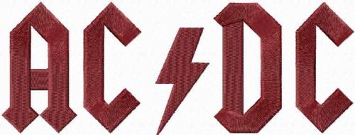 AC/DC logo machine embroidery design