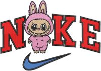 Nike Labubu logo embroidery design